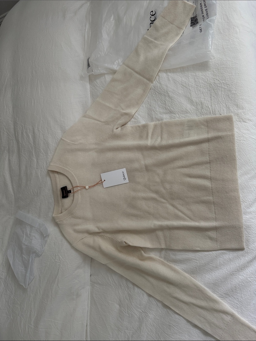 Quince - Mongolian Cashmere Cream Crewneck Sweater - NWT